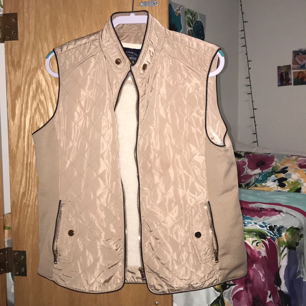 Cavalini Tan Vest with warm cushion inside NWOT